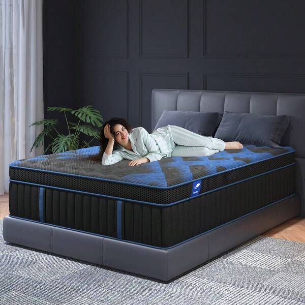 Luxury 14 Inch Twin Full Queen King Size Mattress In A Box Pocket Spring Gel Memory Foam,Medium Firm Motion Isolation&Edge Support