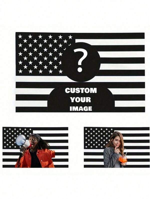Custom Your Image Black White American Flag Tapestry Personalized Photo Wall Hanging Decor Bedroom Aesthetic Decor Living Room Wall Art Dorm Room Decor Home Decor Aesthetic Party Backdrop Banner,Daily Customized Tapestry 2D Flat Custom Tapestry